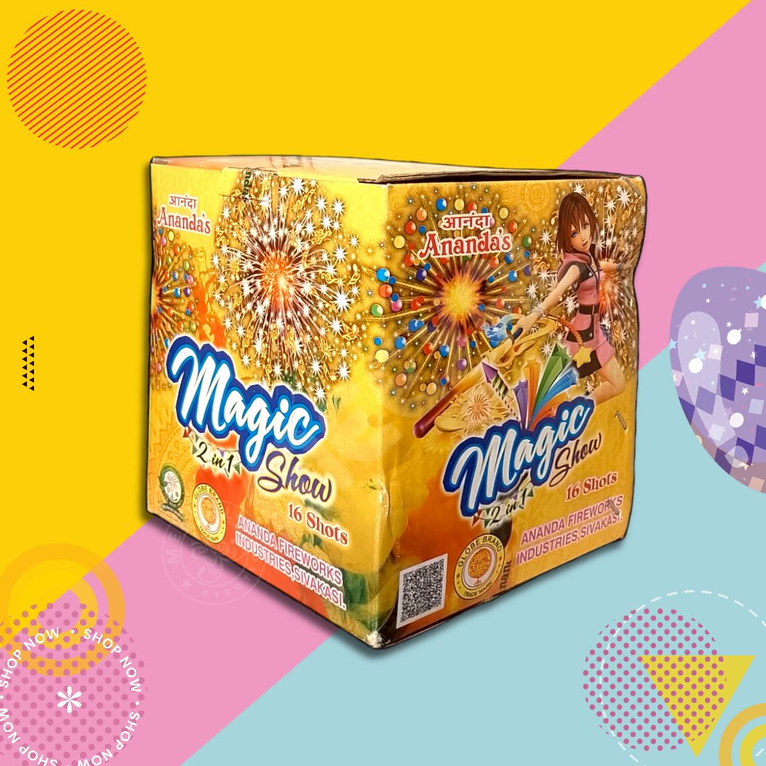 myl-anandha (50) Magic Show-16shot2 in 1- 1 1/4" Multicolour Setout - Image 1