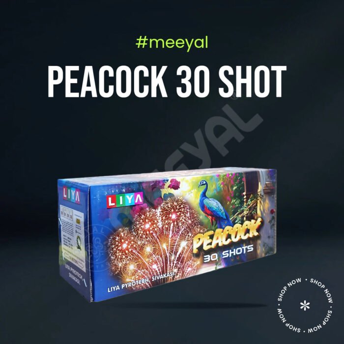 Peacock 30 Shot colourful mines Liya Fireworks – Meeyal Crackers, buy Chennai crackers online
