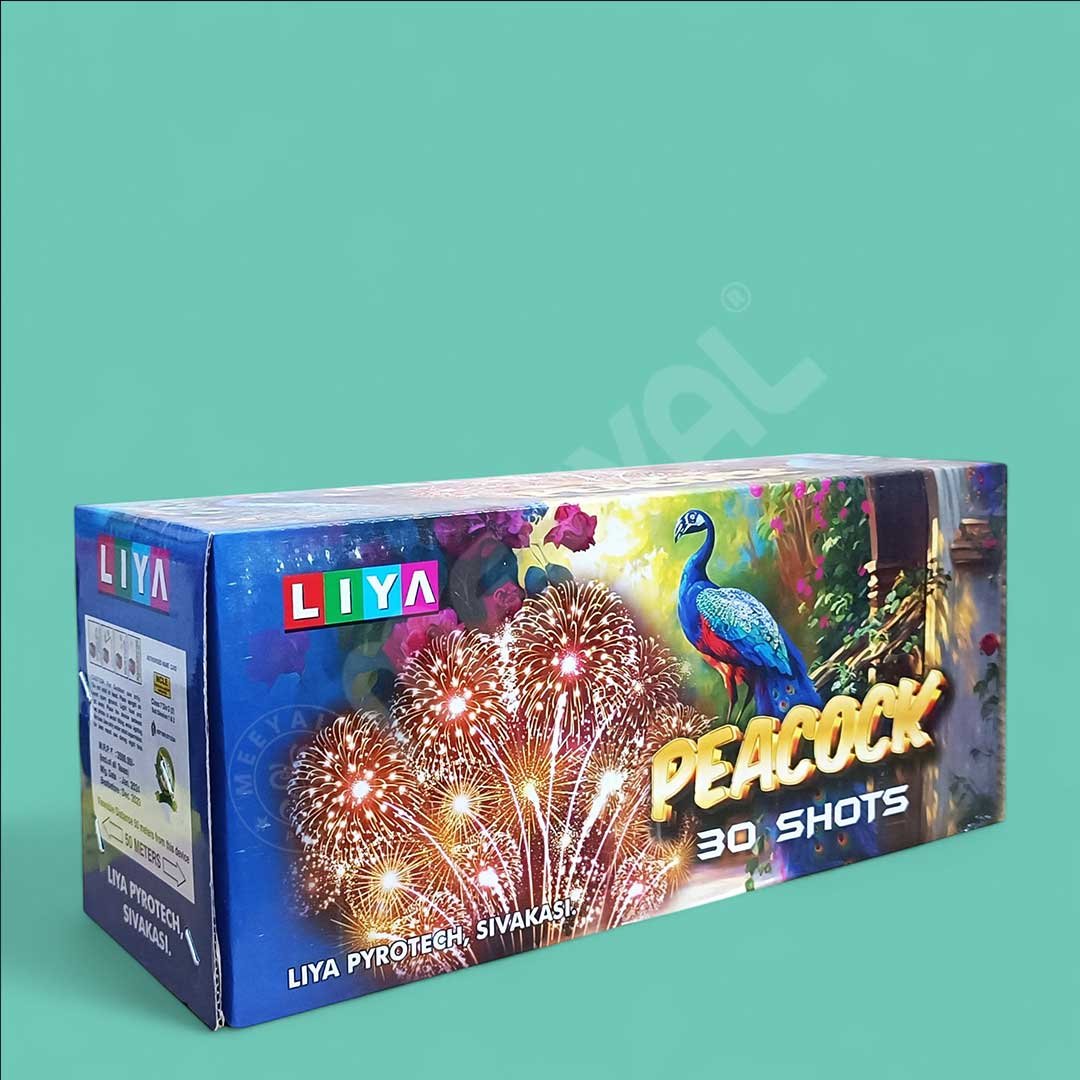 peacok-shot-(2) Peacock 30 Shot colourful mines Liya Fireworks – Meeyal Crackers, buy Chennai crackers online